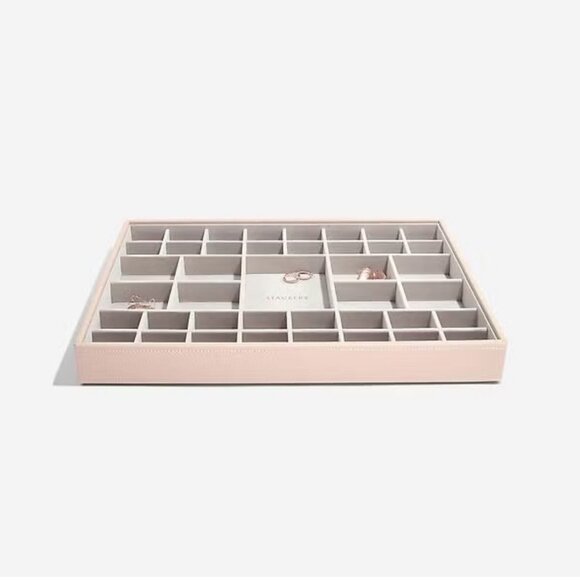 Stackers Jewelry 41 Section Tray Blush Rose Gold Gray Supersize Organizer - Picture 1 of 7